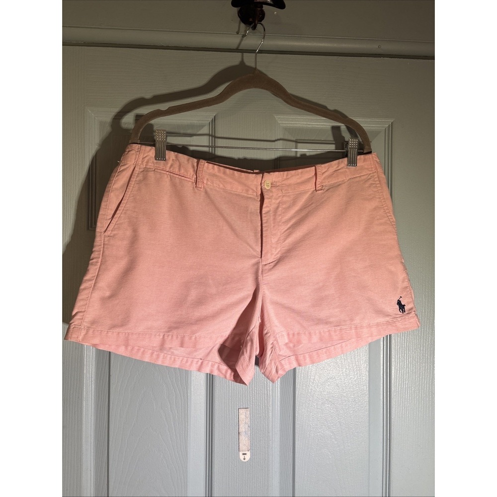 Ralph Lauren Women's 10 Shorts Oxford Pink With Navy Pony 3" Inseam